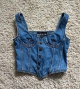 LIONESS Denim Corset Top Photo 0