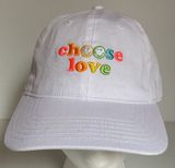 Aerie White Baseball Cap Choose Love Rainbow Embroidered Dad Hat Adjustable O/S Photo 0
