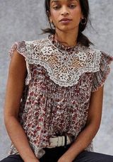 Othilia Malia Lace Floral Blouse Top Photo 0