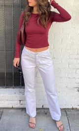 Vtg y2k  White low-rise straight leg jeans / fits sz 26 Photo 0