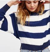 Free People Candy-land Rugby Stripped Pullover Sweater Sz S Photo 0