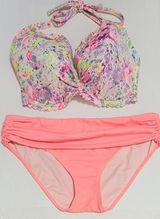 VS Getaway Halter Bain-De-Soleil Bikini Top N Heavenly Bikini Bottom Pink 36DD/M Photo 0