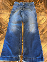 Ariat Trouser Blue Jeans Women 31 Western Cowgirl Aztec Boho Fringe Work Flaws Photo 0