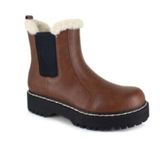 Portland Boot Company Women's Faux Fur Trim Chelsea Boot Brown Size 9 Photo 0