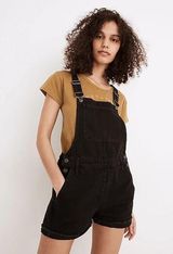 Adirondack Short Overalls in Washed Black Denim 100% Cotton Size M Photo 0