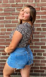 Boutique Cheetah Open Back Top Photo 0