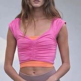 Free People Breathe Deeper Crop Tank in Pink Photo 0
