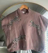 Mock Neck Purple Sort Sleeve Sweater Photo 0