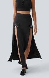 High Waisted Decorative Buckle Split
2-in-1 Maxi Casual Skirt Photo 0
