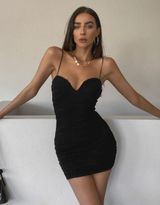 BLACK MINI DRESS BODYCON Photo 0