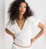 NWT J. Crew Cecily top in stretch cotton poplin blend Photo 0