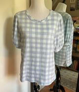 Lauren Conrad Medium Blue Checkered Top Photo 0
