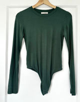 Aritzia Wilfred Free‎ Bodysuit Long Sleeve Top Casual Green Size S layer scoop Photo 0