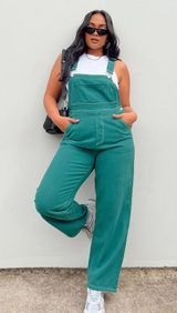 Princess Polly Green Overalls Photo 0