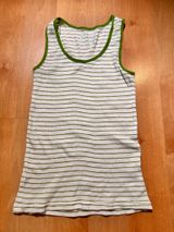 One Step Up Tank Top Ribbed Green and White Strips Photo 0