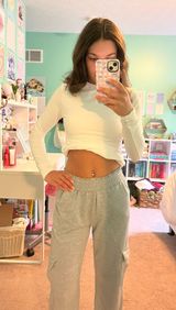 Grey Cargo Sweatpants Shein Photo 0