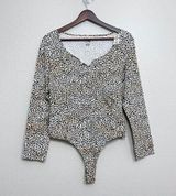 PINK - Victoria's Secret NWT Victoria's Secret PINK Bodysuit Size Large Women's Leopard Animal Print Photo 0