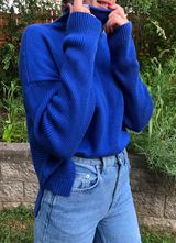 Tahari Royal Blue Turtleneck Sweater Photo 0