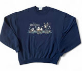 Jerzees Women's Vintage Navy Blue Oregon Birds Crewneck Sweatshirt Sz Large Photo 0