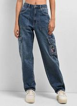 Empyre Tori Porkchop Pocket Cargo Skate Jeans Blue Colorway Size 4 Photo 0