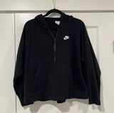Nike Black Hooded Quarter Zip Sweatshirt Size Medium Photo 0