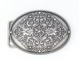 Catchfly Filigree & Rhinestone‎ Belt Buckle Antique Silver 2x3 Photo 0
