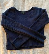 Blue V Neck Sweater Photo 0