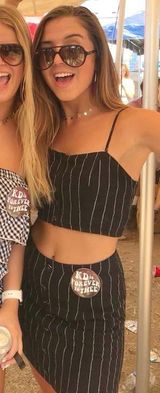 Forever 21 Black striped 2 piece set Photo 0