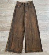 NWT Dolls Kill DARKER WAVS Fader Oversized Baggy Jeans w Raw Waistband Hem Photo 0