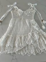 Olivaceous White Eyelet Mini Dress Small  Photo 0
