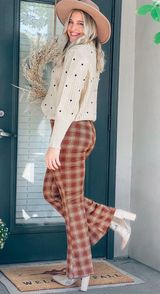 Target Plaid Flare Pants Photo 0