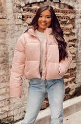 Boutique Pink Puffer Coat Photo 0