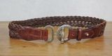 Vintage Ladies' Western Woven Leather Belt Small Brown Photo 0