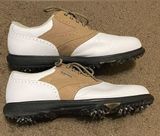 FootJoy SoftJoys Terrains Women’s Golf Shoes Size 9.5 White Tan Saddle 98242 Photo 0