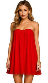 Blaque Label Red Chiffon Sweetheart Mini Dress Size XS‎ NWT Photo 0