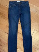 Ann Taylor Loft Dark Wash Mid Rise Skinny Jeans Size 24 Photo 0