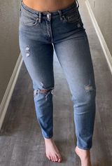 Light Wash Cropped Denim Jeans Blue Size 26 Photo 0