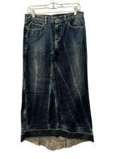 Vintage Guess Denim Maxi Skirt Women's Size 29 Western Boho Denim Blue Cotton Photo 0