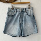 ZARA  Light Wash Mom Dad High Rise Jean Shorts Size 4 Photo 0