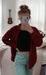 corduroy button up Red Size M Photo 0