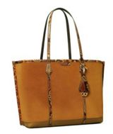 	 PERRY SUEDE EXOTIC TRIPLE-COMPARTMENT TOTE Photo 0
