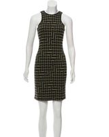 Tibi Dress Geometric Print Sleeveless Bodycon Fitted Dress Crew Neckline Photo 0