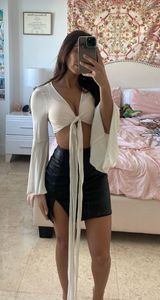 Tie Up Crop Top White Photo 0