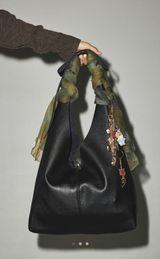 Kimchi Blue Bow Faux Leather Hobo Purse Bag Photo 0