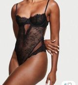 Victoria Secret Black Lace Wicked Unlined Balconette Lingerie Size M Bridal Photo 0