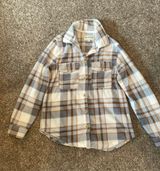 Wall Flower  Flannel Blue Brown M Photo 0