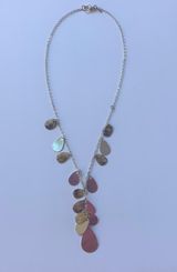 ❁⚓︎✌︎abalone silver delicate Y necklace ❁ Photo 0