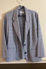 Oversized Plaid Boyfriend Blazer  Photo 0