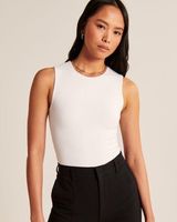 cotton seamless crewneck tank top bodysuit white small Photo 0