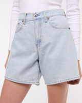 Abercrombie & Fitch A&F Mid Rise Loose Short in Light Wash Blue Denim Size 29 Photo 0